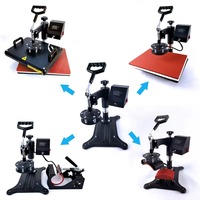 Mesin Press Panas Komersial Manual AIBA 5-in-1 dengan Layar Digital, Printer Flatbed, Sublimasi untuk Topi, Mug, Kaos 110V/220V