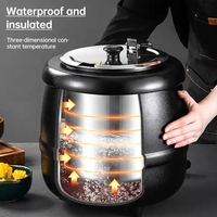 Chauffe-Plat de Buffet Professionnel Électrique, Grande Capacité 10L 13L, Marmite en Acier Inoxydable pour Soupe et Cuisson