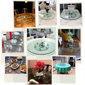 Bandeja giratoria moderna de vidrio transparente de 3mm-6mm con base giratoria de vidrio templado para uso en hoteles, iluminación industrial e instrumentos. - Product Image 1