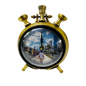 Vintage Traditional Roman Numeral Analog Quartz Metal Desk Table <b>Clock</b> Gift Box for Living Room Home Decor - Product Image 5