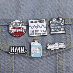 Broches en émail mathématiques créatives Fonction <span class=keywords><strong>Life</strong></span> Girls <span class=keywords><strong>Love</strong></span> Math Formula Metal Badges Punk Costumes Épinglettes Bijoux Accessoires - Product Image 1