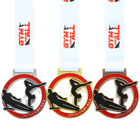 Medallas Deportivas de Gimnasia Personalizadas de Fábrica, Metálicas, en 3 Colores, con Corte Láser Hueco y Esmalte, para Personalizar