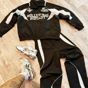 Custom New Fashion Custom Nylon Sweat Suit Zip up Jacket <b>Pants</b> Set 3m Reflective Tracksuit Mens Windbreaker Tracksuit for Men - Product Image 1