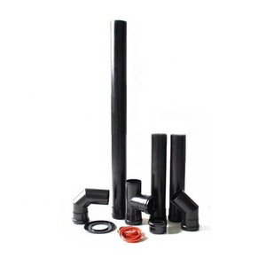 Traverse De Fermeture Pour Conduit De Fumée 80mm - Acier Inoxydable Peint Noir