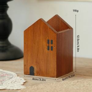 Organizador de Escritorio de Madera Vintage con Diseño de Portalápices para Suculentas, para <span class=keywords><strong>Brochas</strong></span> de <span class=keywords><strong>Maquillaje</strong></span>, Palillos, Papelería y Pequeños Accesorios - Product Image 6