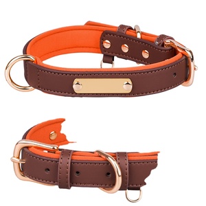 Sublimación Metal Luxury Fancy Productos Para Mascotas Collar de perro Hebillas de cuero PU Ajustable Mascotas Collar de perro con logotipo - Product Image 1