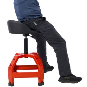 DB Pneumatic Heavy Duty Mechanics Tabouret Siège de Creeper pivotant à 360 degrés en équipement industriel rouge - Product Image 3