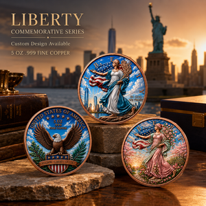 Moneta Statua della Libertà in Rame Puro 999 da 5 oz, Rilievo 3D, Verniciatura UV, Effetto Proof, Simbolo Americano da Collezione, Rotonda in Rame da 5 oz - Product Image 1