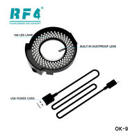 RF4 OK-9 144 LEDs Microscope Anneau Lumière USB Alimenté Lentille Anti-Poussière Illumination sans Ombre pour Station de Soudage SMD de Précision
