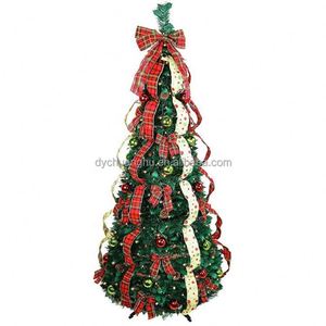 Árbol de Navidad Artificial Plegable de Alta Calidad, Estilo Moderno, 6 pies, con Luces LED, Decoraciones de PVC, Personalizable - Product Image 2