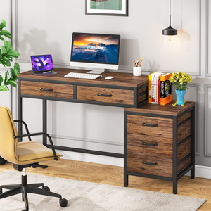 Bureaux d'<span class=keywords><strong>ordinateur</strong></span> Tribesigns à 5 tiroirs <span class=keywords><strong>pour</strong></span> la maison ou le bureau, avec armoire à tiroirs réversible, support d'<span class=keywords><strong>imprimante</strong></span> <span class=keywords><strong>pour</strong></span> petits espaces - Product Image 2