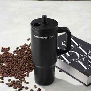 <b>Coffee</b> Car Tumbler 720ml Stainless Steel <b>Double</b> <b>Wall</b> Vacuum Travel <b>Cup</b> with Handle and Straw Lid - Product Image 5