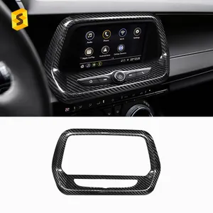 ES Carbon Fiber Cars Interior Accessories Radio Screen Navigation Frame Cover For Chevrolet Chevy Camaro Carbon Fiber Trim