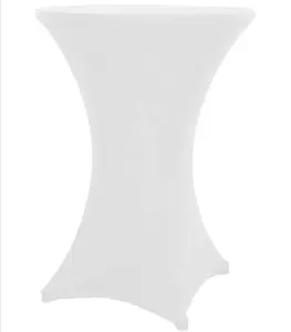 White Highboy Spandex Round Cocktail Bistro Table Fitted Cover Tablecloth 60 70 80