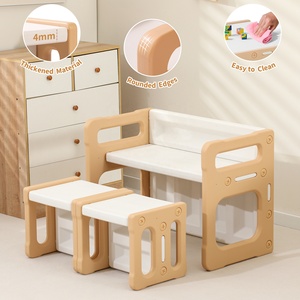 <span class=keywords><strong>Table</strong></span> pour tout-petits SINKIPA moderne Montessori en plastique avec 2 chaises, ensemble écologique, sécurité, hauteur réglable, multifonctionnel, durable - Product Image 5