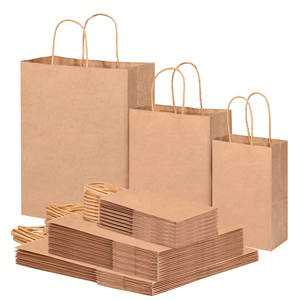 China Paper <b>Bag</b> with Handle Food Takeaway <b>Shopping</b> <b>Bags</b> Custom Kraft Paper <b>Bags</b> with Your Own logo - Product Image 1
