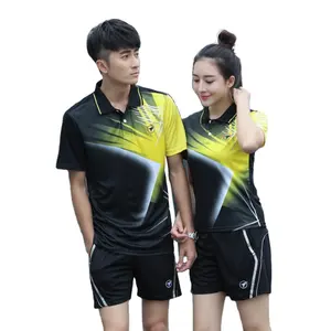 Ensemble de chemise de badminton de sport T-shirt de tennis de table Haut de tennis Costume de sport personnalisé pour hommes et femmes