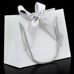 Custom Pantone Color Ivory Board Self Adhesive Seal Handle Luxury <b>Craft</b> Gift <b>Bag</b> Offset Printing Recyclable Feature 20x10x10cm - Product Image 1