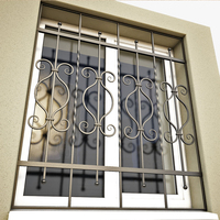 Barras de seguridad decorativas de acero para ventanas, barras de hierro forjado para construcción, OEM