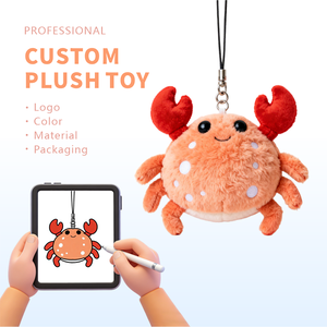Peluche personnalisée en forme de <span class=keywords><strong>crabe</strong></span>, jouet animal marin mignon, poupée suspendue avec rembourrage en coton PP, matière douce - Product Image 1