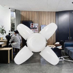 28W E27 LED Collapsible Desk Lamp with Four-<b>Leaves</b> Design AC-Powered Home Ceiling <b>Light</b> for Residential Use - Product Image 3