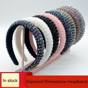 Wholesale Hair Accessories Luxury Diamond Hairband <strong>Beads</strong> Baroque Bling Crystal Rhinestone <strong>Headband</strong> for Women Girls - Product Image 3