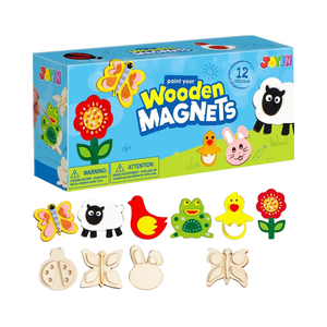 Selling 12 Wooden Magnet <b>Painting</b> Kits Creative Art Handicrafts for <b>Kids</b> to Decorate Their Own Easter Birthday Presents - Product Image 1