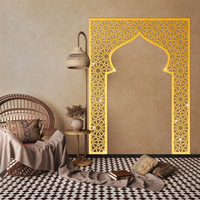 Miroir mural décoratif auto-adhésif en acrylique 3D, design arche, style nordique moderne, doré de luxe, pour décoration intérieure et artistique de fêtes