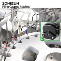Machine de remplissage et de bouchage de flacons liquides ZONESUN ZS-AFC39 entièrement automatique, monobloc, rotative, à 4 têtes, avec pompes péristaltiques