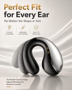 Auricolari a Conduzione Ossea YYK-S19Ultra Open Ear, Cuffie Wireless a Clip per Orecchio con Ricarica Rapida 5.4, Ideali per Corsa, Sport, Viaggi e Chiamate Nitide - Product Image 4