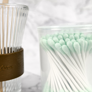 Tùy Chỉnh Q-Mẹo Bông Tăm Bông Tai Thân Thiện Với Môi Giấy Dính Bông Gạc Với Màu Xanh Lá Cây Màu Sắc - Product Image 4