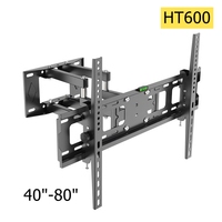 Doppelter Schwenkarm TV-Wandhalterung Serie für 26-80 Zoll Bildschirme Vollbeweglich 400mm Auszug ±15° °   Tilt HT400 HT600 Direktvertrieb vom Hersteller OEM