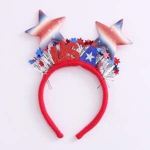 Serre-tête en plastique imprimé numérique drapeau américain pour fans de la Coupe du Monde de football 2026, idéal pour la fête de l'Indépendance - Product Image 4