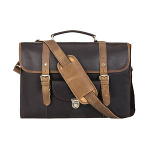 Sac à dos Vintage en cuir Crazy Horse pour hommes, mallette messager pour ordinateur portable adapté pour 15.6 pouces, nouveau modèle, vente en gros - Product Image 2