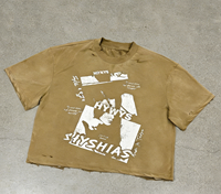 T-shirt graphique personnalisé, T-shirt oversize court, T-shirt boxy, impression DTG haute qualité, streetwear, délavé à l'acide, rétro, T-shirt homme