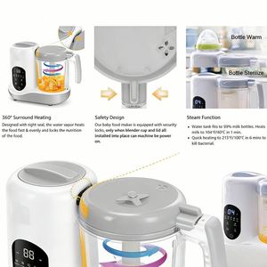 Robot culinaire automatique 400W pour bébé, mixeur électrique multifonction pour aliments solides, broyeur, chauffant, sans BPA, capacité 1,2L - Product Image 2