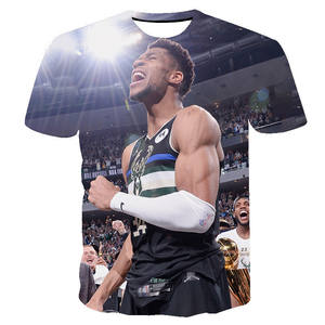 Spedizione Gratuita - <span class=keywords><strong>Maglia</strong></span> del Campionato NBA 2026-2021 <span class=keywords><strong>Bucks</strong></span> FMVP N. T-shirt Stampata Giannis Antetokounmpo Taglia Extra Large con Alfabeto Greco - Product Image 3