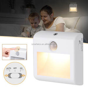 儿童卧室厨房走廊楼梯可调光即插即用电插座运动传感器发光二极管夜灯暖白色 - Product Image 5