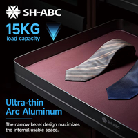 SH-ABC Xingyao 15kg Coulisse à fermeture amortie, paniers multifonctionnels en PU, conception détachable, fixation murale, amortisseur simple
