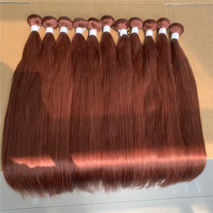 Extensioni di <span class=keywords><strong>Capelli</strong></span> Umani Lisci Marrone Rossastro Auburn, All'ingrosso, Trama Doppia, <span class=keywords><strong>Capelli</strong></span> Remy Brasiliani, Extension di <span class=keywords><strong>Capelli</strong></span> Colorati - Product Image 2