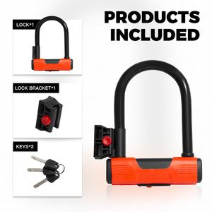 Jinda 140x200mm <span class=keywords><strong>ART</strong></span> 3 étoiles, cadenas en U haute sécurité, en alliage de fer robuste, ABS, <span class=keywords><strong>antivol</strong></span>, pour moto, vélo électrique, trottinette électrique, vélo - Product Image 3