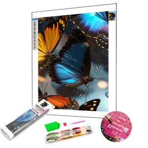 Venda quente série animal colorido borboleta diamante pintura cristal strass bordado pintura arte decoração da parede