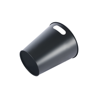 Poubelle ronde en métal noir robuste pour bureau et chambre, 8L, poubelle d'intérieur, corbeille à déchets pour la maison