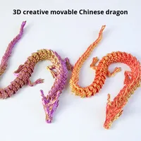 Dragon chinois imprimé en 3D personnalisé, style de dessin animé coloré, articulations mobiles sur tout le corps pour la décoration paysagère et le prototypage rapide