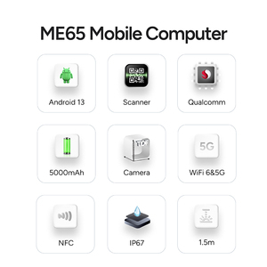 Meferi Me65 5G Android 13 Không Dây 1D 2D QR Máy Quét Mã Vạch Cầm Tay PDA Di Động Dữ Liệu Máy Tính Thiết Bị Đầu Cuối Với Tof Máy Ảnh - Product Image 6