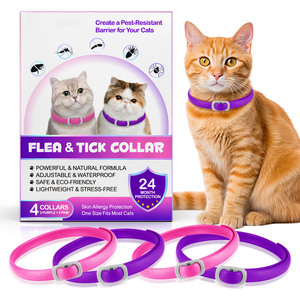 <span class=keywords><strong>Collare</strong></span> per Gatti in Silicone Morbido Oimmal con LOGO Personalizzato, Regolabile e Resistente, in Rosa e Viola per l'Uso Esterno - Product Image 1