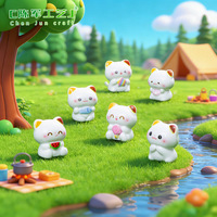 Adorable poupée micro-scène à trois fleurs de style dessin animé, accessoires de décoration de maison DIY Mengli, petits ornements de bureau et de voiture