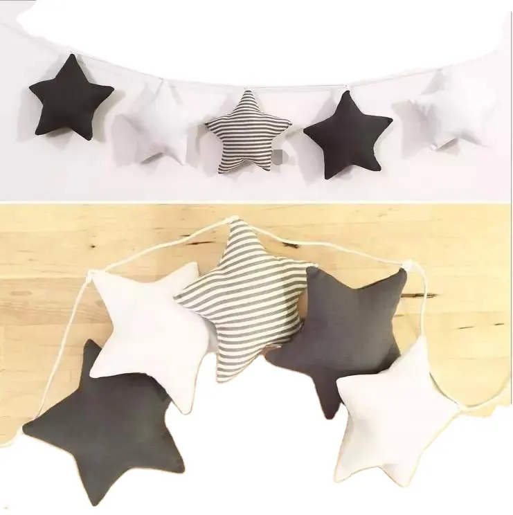 Decoração de berçário infantil, decoração de quarto de bebê em 5 estrelas e guirlandas, acessórios de parede para casa, presente do chuveiro