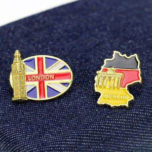 Logotipo personalizado hecho Praga Luxemburgo Londres Berlín recuerdo broches de esmalte de metal pulido para maleta - Product Image 6