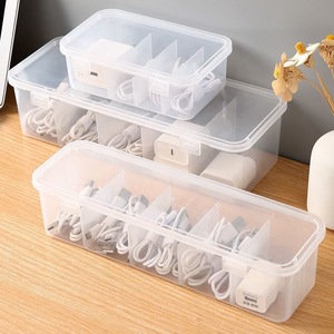 Cable Organizer Plastic Transparent Storage Box For Cables Desktop Charging Wire Management - Product Image 2